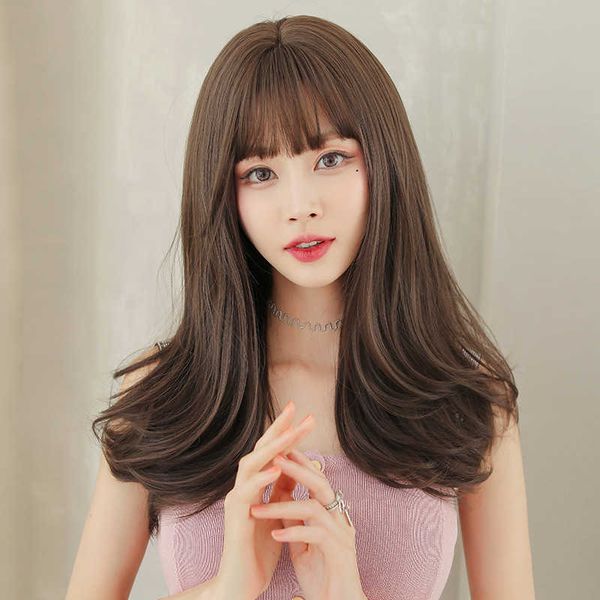 hair lace wigs wig women's wavy tail eversion long curly hair ffy natural head cover, Black
hair lace wigs wig women's wavy tail eversion long curly hair ffy natural head cover, Black