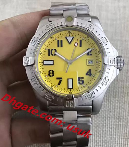 super quality mens watches stainless steel yellow dial avengerseawolf automatic mechanical watch men's dive wristwatches, Slivery;brown
super quality mens watches stainless steel yellow dial avengerseawolf automatic mechanical watch men's dive wristwatches, Slivery;brown