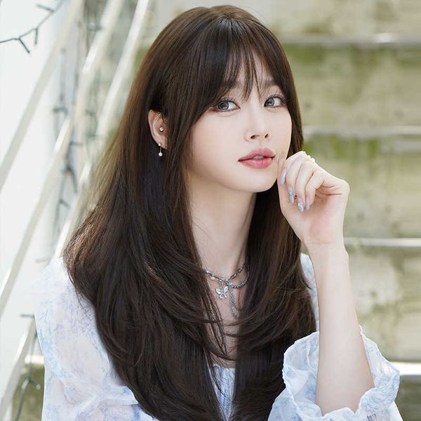 hair lace wigs autumn style women's layered medium long straight whole shawl hair head set solid wig, Black
hair lace wigs autumn style women's layered medium long straight whole shawl hair head set solid wig, Black