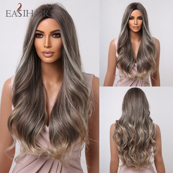 ombre brown gray ash synthetic long wavy wigs middle part mixed blonde wig for black women daily cosplay heat resistantfactory direct
ombre brown gray ash synthetic long wavy wigs middle part mixed blonde wig for black women daily cosplay heat resistantfactory direct