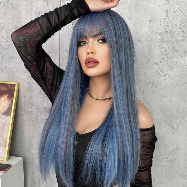 hair lace wigs wig female long straight 61cm mermaid blue pick dyed bangs chemical fiber head net red imitation hair cover, Black
hair lace wigs wig female long straight 61cm mermaid blue pick dyed bangs chemical fiber head net red imitation hair cover, Black