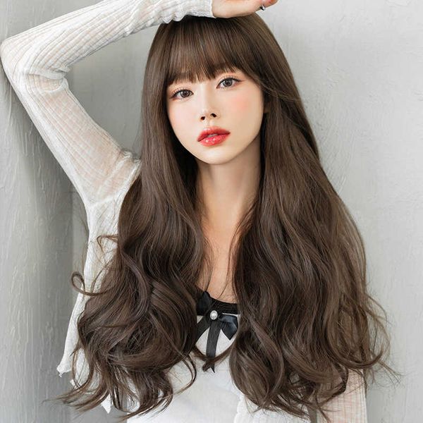 hair lace wigs female style temperament and waist long curly hair big wave head cover wig, Black
hair lace wigs female style temperament and waist long curly hair big wave head cover wig, Black