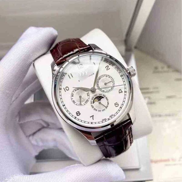 luxury watches for men mechanics wristwatch portugal series calendar wrist mechanical men's fully automatic business designer, Black;brown
luxury watches for men mechanics wristwatch portugal series calendar wrist mechanical men's fully automatic business designer, Black;brown