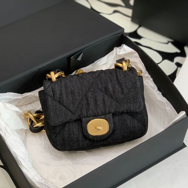 original quality denim mini flap bag luxuries designers cross body bags thick chain handbag with box c096
original quality denim mini flap bag luxuries designers cross body bags thick chain handbag with box c096