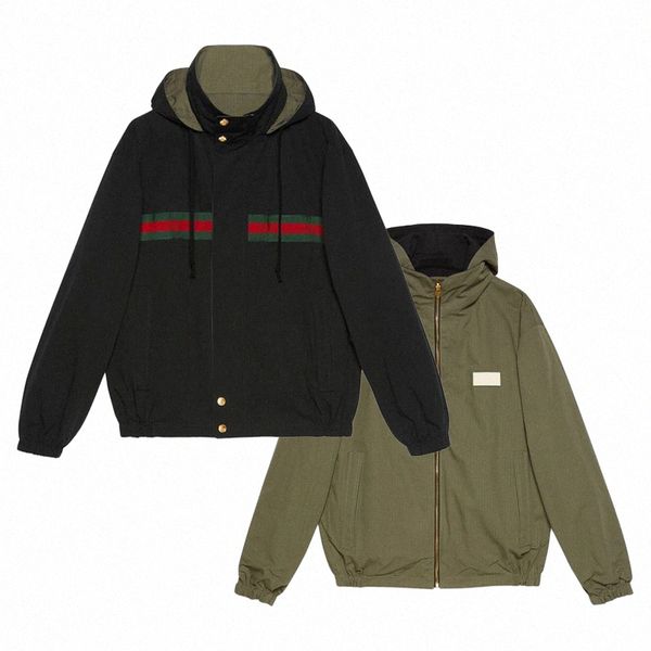 designer jacket mens wear on both sides black green zippe casual punching jackets for mens womens fashion stripe stitching windproof coat, Black;brown
designer jacket mens wear on both sides black green zippe casual punching jackets for mens womens fashion stripe stitching windproof coat, Black;brown