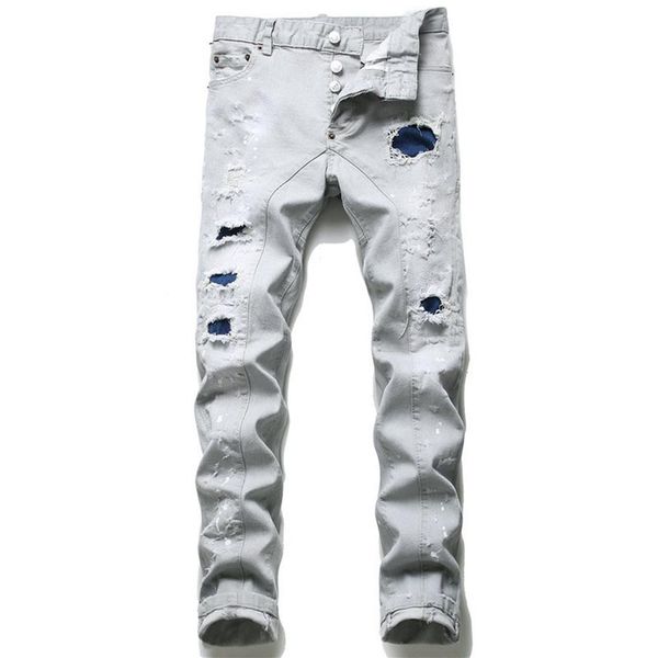 men ripped slim fit jeans skinny straight leg washed frayed motocycle denim pants hip hop stretch biker men's trousers 1202258m, Blue
men ripped slim fit jeans skinny straight leg washed frayed motocycle denim pants hip hop stretch biker men's trousers 1202258m, Blue