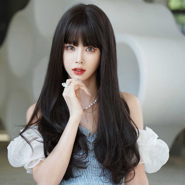 hair lace wigs wig's long straight slightly curly head wavy hair ffy and comfortable women's wig, Black
hair lace wigs wig's long straight slightly curly head wavy hair ffy and comfortable women's wig, Black