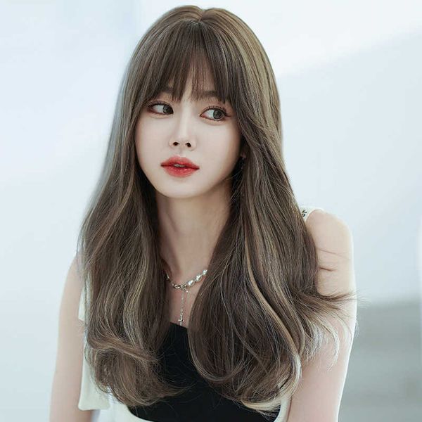 hair lace wigs wig women's fashion highlights beige gold wavy long head style curly hair women, Black
hair lace wigs wig women's fashion highlights beige gold wavy long head style curly hair women, Black