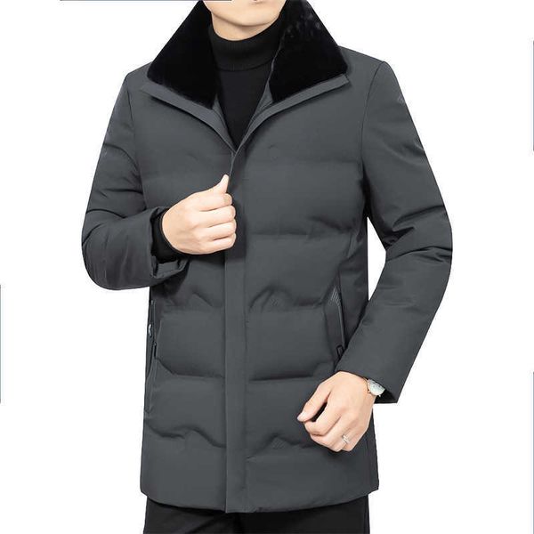 middle aged men's medium long plush thickened winter warm down cotton jacket dad's clothes, Black
middle aged men's medium long plush thickened winter warm down cotton jacket dad's clothes, Black