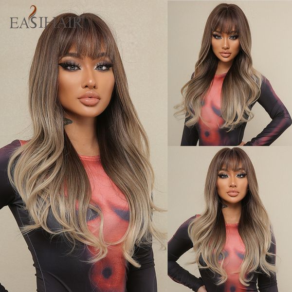 ombre brown gray blonde long wavy synthetic wigs with bang natural ash hair wig for women daily cosplay heat resistantfactory direct, Black
ombre brown gray blonde long wavy synthetic wigs with bang natural ash hair wig for women daily cosplay heat resistantfactory direct, Black