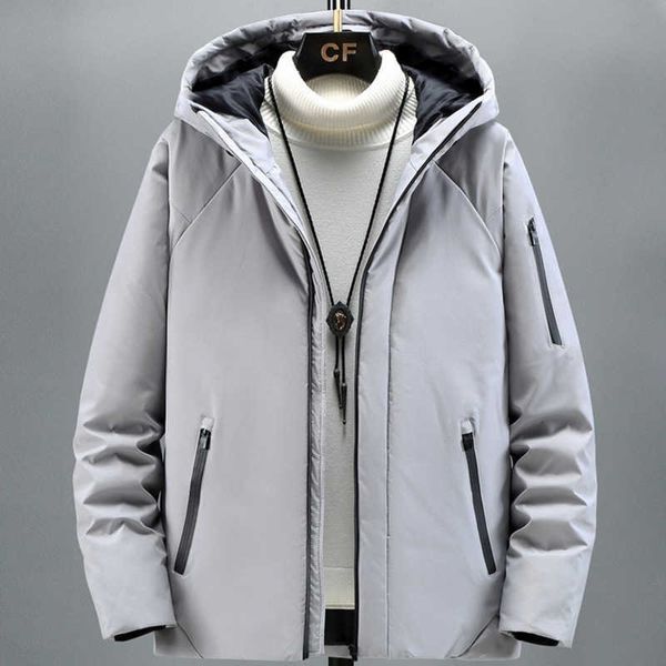 down jacket men's short 2022 new casual outdoor men winter coat hooded winter coat, Black