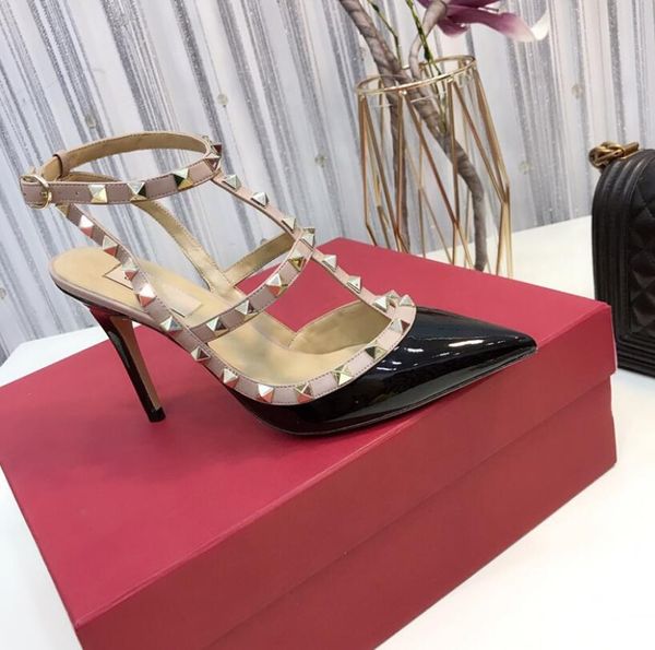classics rivets sandals high heels pointed shoes 6cm 8cm 10cm summer genuine leather thin heel red shiny wedding shoes with box and dust bag, Black
classics rivets sandals high heels pointed shoes 6cm 8cm 10cm summer genuine leather thin heel red shiny wedding shoes with box and dust bag, Black