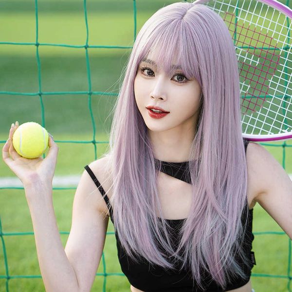 hair lace wigs women's mh red pink purple long straight hair fashion headpiece wig, Black
hair lace wigs women's mh red pink purple long straight hair fashion headpiece wig, Black