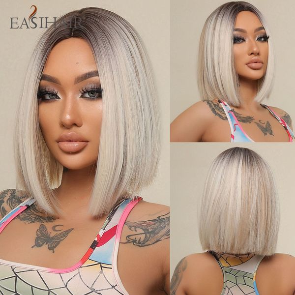 short straight ombre platinum blonde synthetic wigs brown gray ash bob hair wig for women daily cosplay heat resistantfactory direct, Black
short straight ombre platinum blonde synthetic wigs brown gray ash bob hair wig for women daily cosplay heat resistantfactory direct, Black