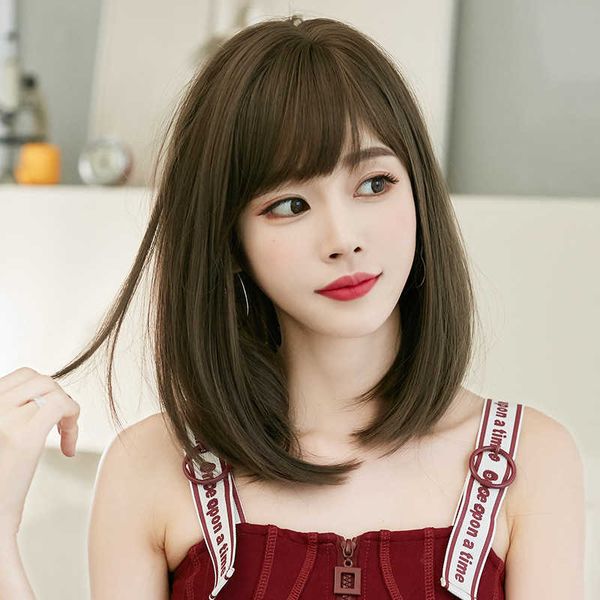 hair lace wigs women's can be slanted medium hair net red natural shoulder gth wig set, Black
hair lace wigs women's can be slanted medium hair net red natural shoulder gth wig set, Black