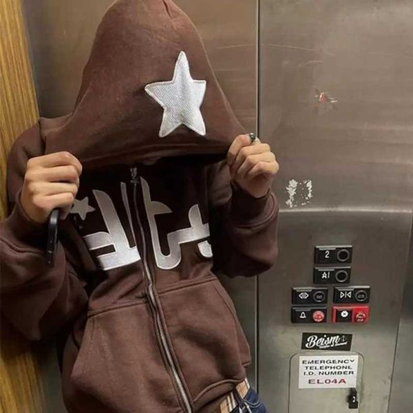 women's jackets hoodies sweatshirts star letter printed zip cardigan loose casual hip-hop jacket coat vintage streetwear sweater hoody, Black;brown
women's jackets hoodies sweatshirts star letter printed zip cardigan loose casual hip-hop jacket coat vintage streetwear sweater hoody, Black;brown