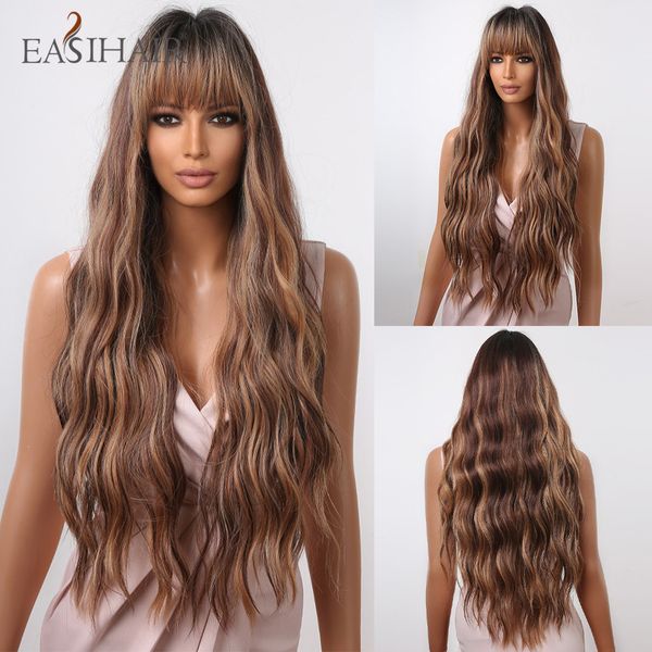 long water wave brown golden synthetic wigs with bang chocolate balayage hair wig for black women daily lheat resistantfactory direct
long water wave brown golden synthetic wigs with bang chocolate balayage hair wig for black women daily lheat resistantfactory direct