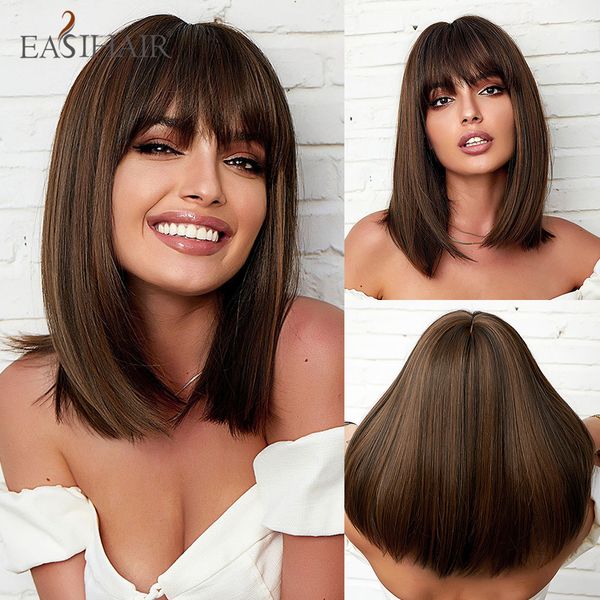 short straight brown golden synthetic wigs with bangs medium length bob hair wigs for black women daily heat resistantfactory direct
short straight brown golden synthetic wigs with bangs medium length bob hair wigs for black women daily heat resistantfactory direct