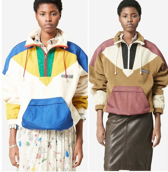 isabel marant etoile zip-up bomber jacket alphabet fleece zipper contrast splice polo pullover sweatshirt women long sleeve loose sweatshirt, Black;brown
isabel marant etoile zip-up bomber jacket alphabet fleece zipper contrast splice polo pullover sweatshirt women long sleeve loose sweatshirt, Black;brown