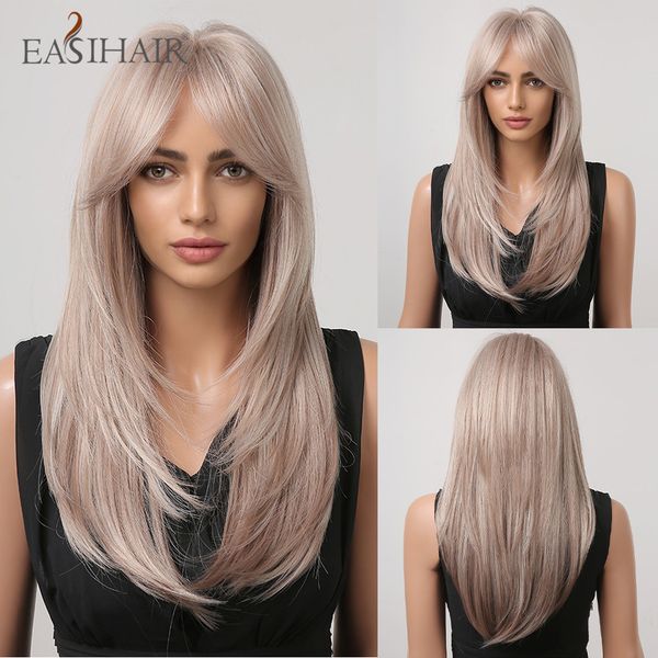 synthetic wigs blonde layered straight long wigs with bang for women daily natural rose golden fake hair heat resistantfactory direct, Black
synthetic wigs blonde layered straight long wigs with bang for women daily natural rose golden fake hair heat resistantfactory direct, Black
