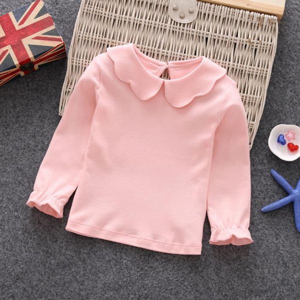 kids girls shirts solid cotton princess long sleeve children tees with turn down collar fashion toddler clothing 9 designs dw6811, White;black
kids girls shirts solid cotton princess long sleeve children tees with turn down collar fashion toddler clothing 9 designs dw6811, White;black