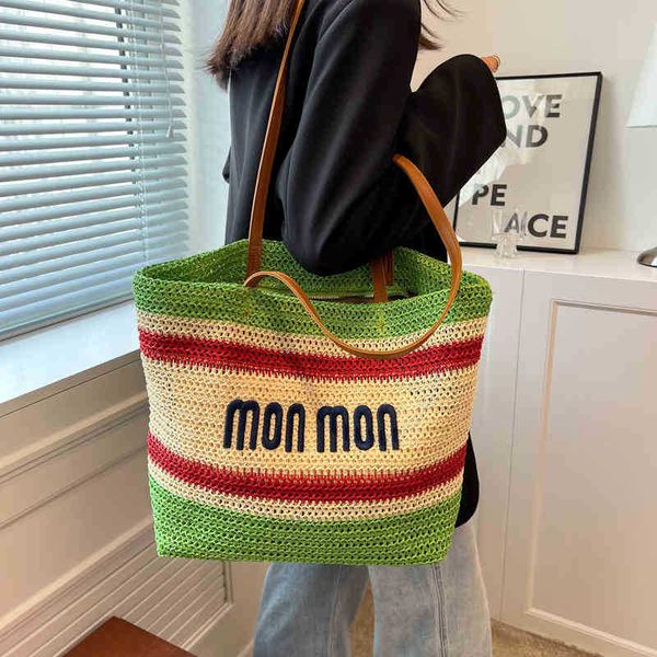 2022 new product recommendation popular color contrast stripe weaving large capacity beach straw bag tot bag outlet female handbags
2022 new product recommendation popular color contrast stripe weaving large capacity beach straw bag tot bag outlet female handbags