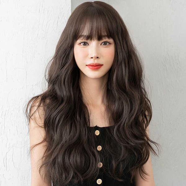 hair lace wigs women's long big wave hair net red whole wool curly wig head cover, Black
hair lace wigs women's long big wave hair net red whole wool curly wig head cover, Black