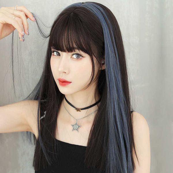 hair lace wigs wig women's long net red belt pick dye whole hair japan and south korea fashion air bangs head set, Black
hair lace wigs wig women's long net red belt pick dye whole hair japan and south korea fashion air bangs head set, Black