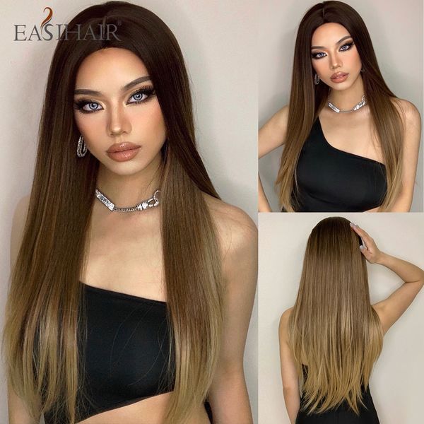 ombre brown long straight synthetic wigs for women middle part heat resistant cosplay wig daily use natural fake hairfactory direct, Black
ombre brown long straight synthetic wigs for women middle part heat resistant cosplay wig daily use natural fake hairfactory direct, Black