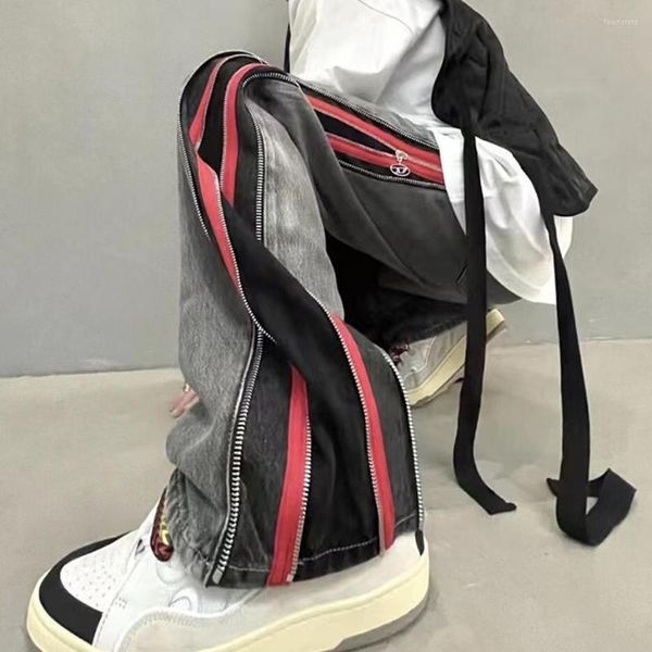 men's jeans side striped double layer zipper men's fashion streetwear denim pants 2022 man black, Blue
men's jeans side striped double layer zipper men's fashion streetwear denim pants 2022 man black, Blue