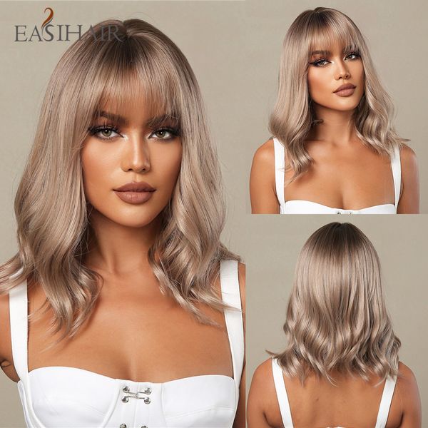ash blonde short wavy syhthetic wigs with bangs rose golden medium length wigs for women daily cosplay heat resistantfactory direct, Black
ash blonde short wavy syhthetic wigs with bangs rose golden medium length wigs for women daily cosplay heat resistantfactory direct, Black