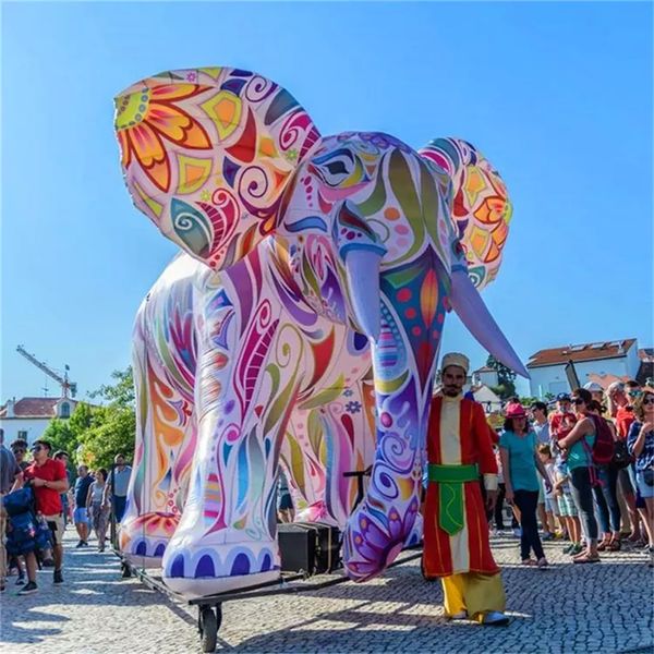 Image of Outdoor games Decor Inflatable Elephant 3 m H Performance Colorful Elephants Model For Festival Decoration or Park Show