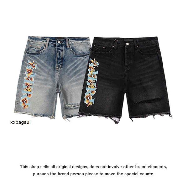 designer amirs fog tide brand washing water used hole cashew nut flower letter printing beach casual loose denim shorts, Blue
designer amirs fog tide brand washing water used hole cashew nut flower letter printing beach casual loose denim shorts, Blue