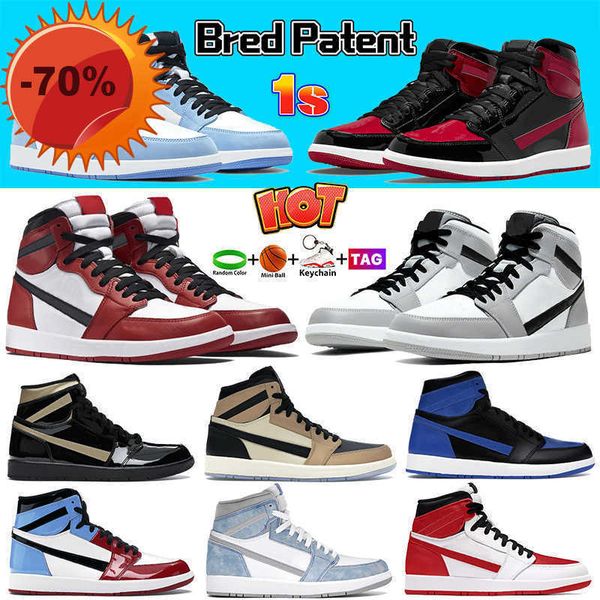 basketball running shoes basketball shoes 1 1s royal patent bred high men basketball shoes university blue unc bordeaux dark mocha mid, Black