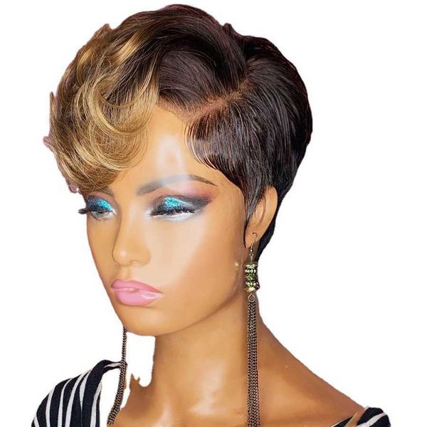 hair lace wigs wig women's short straight hair partial gradual color chemical fiber headgear, Black
hair lace wigs wig women's short straight hair partial gradual color chemical fiber headgear, Black