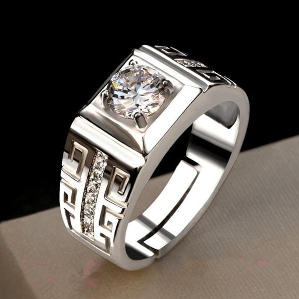 simulated zircon opening ring mens rings classic men titanium steel designer for women luxury gifts woman girl jewlery, Silver 
simulated zircon opening ring mens rings classic men titanium steel designer for women luxury gifts woman girl jewlery, Silver