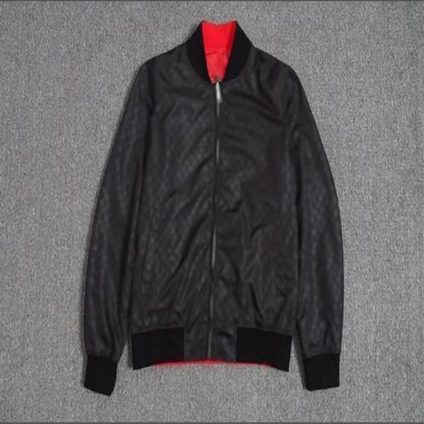 21fw italy mens jackets bright round letter print long sleeve zipper coats jacket double-sided wear fashion coat high-343n, Black;brown