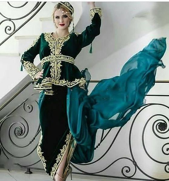 karakou green velvet caftan evening dresses long sleeves golden lace appliques sheath formal party gowns algerian kaftan arabic dubai prom d, Black;red
karakou green velvet caftan evening dresses long sleeves golden lace appliques sheath formal party gowns algerian kaftan arabic dubai prom d, Black;red