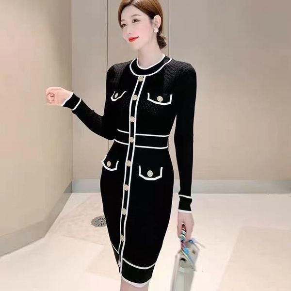 pocket button knit dress o-neck long sleeve sweater women's dresses mini autumn short robe korean club french elegant, Black;gray
pocket button knit dress o-neck long sleeve sweater women's dresses mini autumn short robe korean club french elegant, Black;gray
