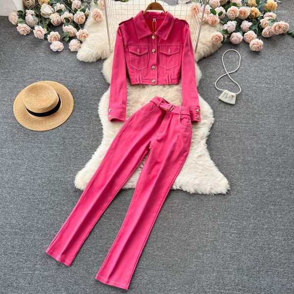 women's two piece pants women autumn denim 2 set long sleeve short jacket coat and belt slim pencil jeans streetwear suits fashion, White
women's two piece pants women autumn denim 2 set long sleeve short jacket coat and belt slim pencil jeans streetwear suits fashion, White