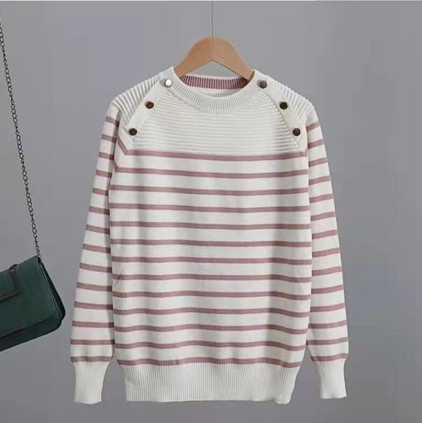 2023 women's sweaters o-neck striped jumper oversize long sleeve pullover knitted korean pull femme, White;black
2023 women's sweaters o-neck striped jumper oversize long sleeve pullover knitted korean pull femme, White;black