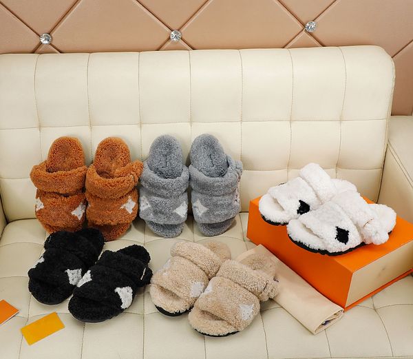 est luxury designer autumn winter women slippers ladies soft wool slip on slides casual flat heels outdoors slipper warm shoes, Black
est luxury designer autumn winter women slippers ladies soft wool slip on slides casual flat heels outdoors slipper warm shoes, Black