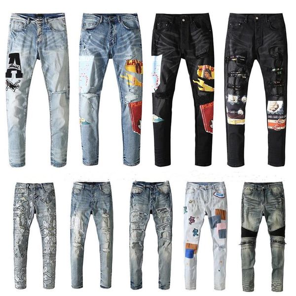 mens denim jeans trend brand casual printed trousers thin for men women in europe and america fashion slim pants teenagers295m, Blue
mens denim jeans trend brand casual printed trousers thin for men women in europe and america fashion slim pants teenagers295m, Blue