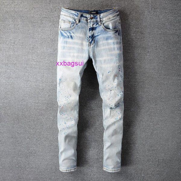 hole 2023 amirs designer ink jeans for mens autumn broken winter new light color splash jeans high street brand personalized elastic slim fi, Blue
hole 2023 amirs designer ink jeans for mens autumn broken winter new light color splash jeans high street brand personalized elastic slim fi, Blue