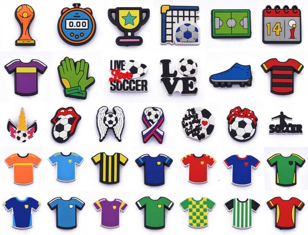 new 1 pcs croc shoes charms i love soccer decoration football player bracelet sport team shirt coloful pvc accessories, White;pink
new 1 pcs croc shoes charms i love soccer decoration football player bracelet sport team shirt coloful pvc accessories, White;pink