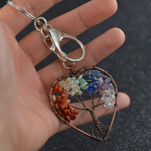 tree of life 7 chakra key rings crystal semi-precious natural stone heart keychain holders healing hangs for women men fashion jewelry gift, Slivery;golden
tree of life 7 chakra key rings crystal semi-precious natural stone heart keychain holders healing hangs for women men fashion jewelry gift, Slivery;golden