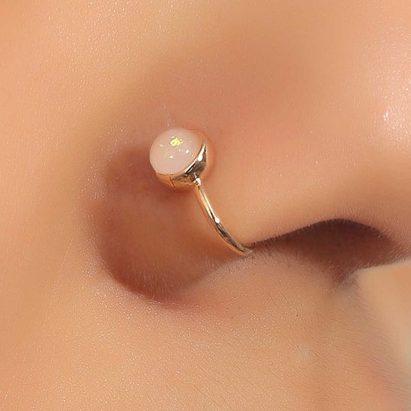 non perforated nose with copper opal u-shaped false nose ring fashion puncture jewelry for men and women, Silver
non perforated nose with copper opal u-shaped false nose ring fashion puncture jewelry for men and women, Silver