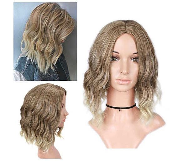hair lace wigs wig women's short curly hair wavy split fiber head cover, Black
hair lace wigs wig women's short curly hair wavy split fiber head cover, Black