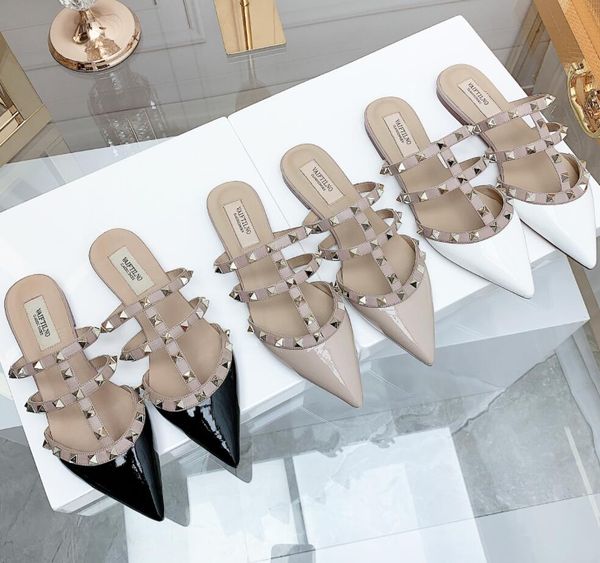 brand women sandals rivet slippers women's summer semi baotou sandals fashion sandals women's pointed flat bottom leather, Black
brand women sandals rivet slippers women's summer semi baotou sandals fashion sandals women's pointed flat bottom leather, Black