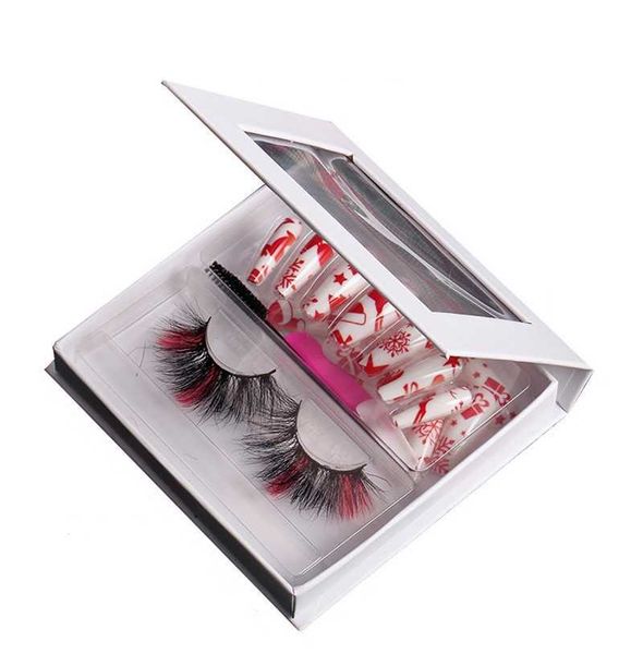 24pcs christmas elk white snowflake manicure eyelashes set red removable wearable artificial fake nails press on nail art with colorful mink
24pcs christmas elk white snowflake manicure eyelashes set red removable wearable artificial fake nails press on nail art with colorful mink
